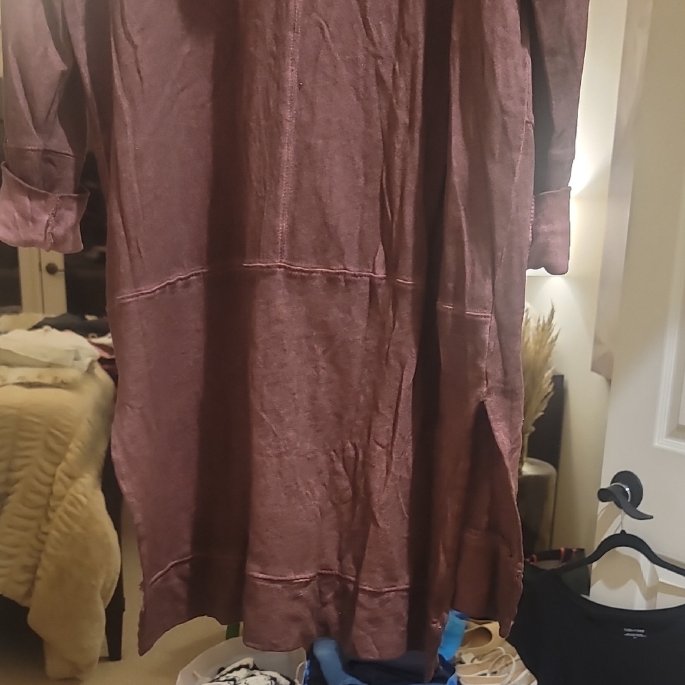 NWOT POL Warm Maroon Midi Full Zip Hoodie - Picture 5 of 9